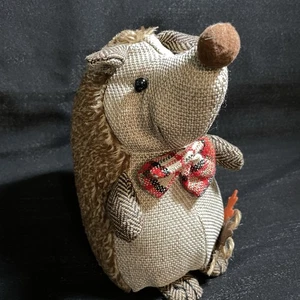 Fall Autumn Hedgehog Animal Furry Weighted Tabletop Holiday Decor - Picture 1 of 7