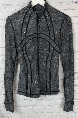 Chaqueta LULULEMON Define Luminisce Splatter blanca negra para mujer 4 ropa deportiva Foto 1 de 4