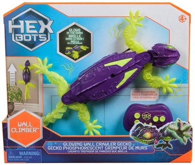 HEX BOTS Glow Gecko RC Toy - Rechargeable Robot Climbs Walls Ages 4+ Kids Gift