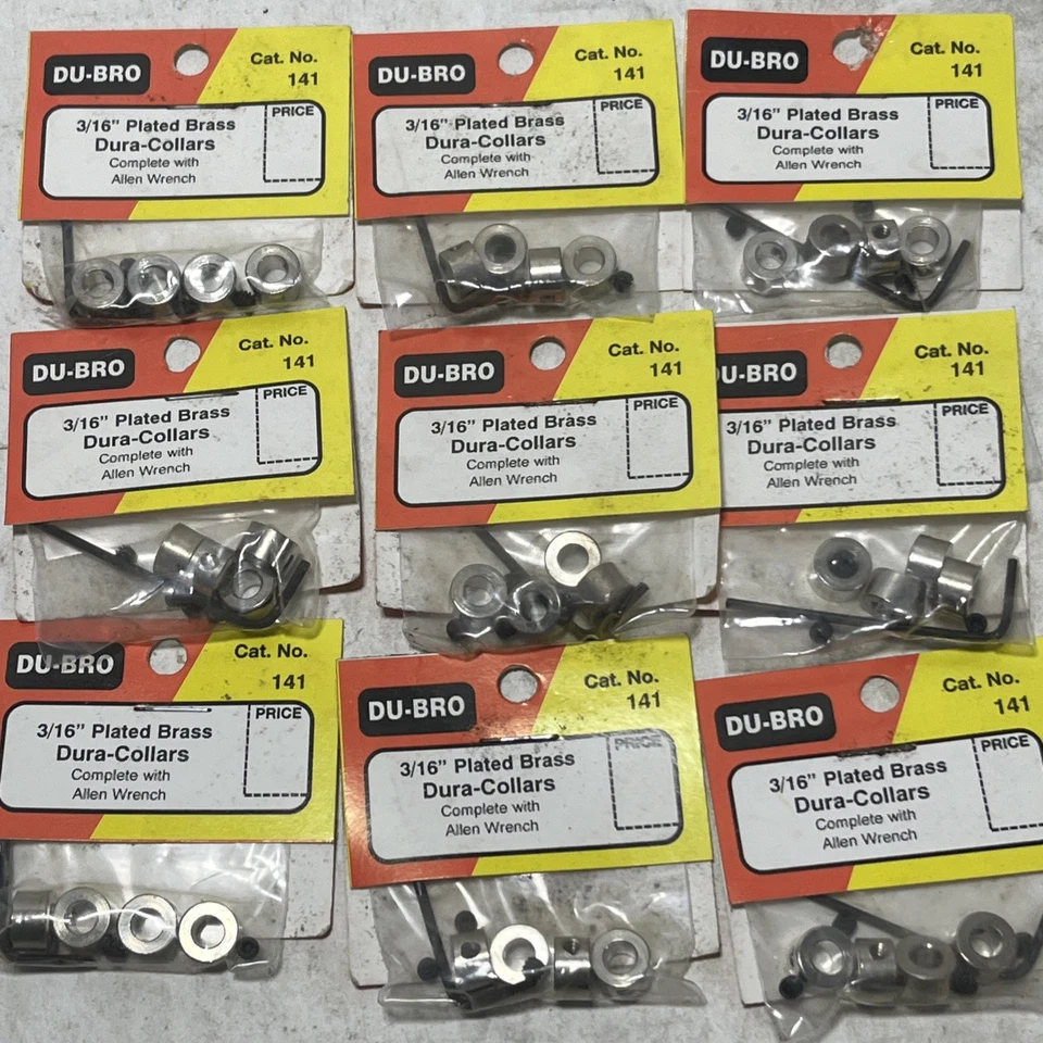 Lot Of 9 Dubro 141 3/16” Played Brass Collars W/ Wrench NEW - Image 1 of 1
