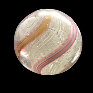Antique German Latticinio Core Glass Marble 22mm Handmade Collectors Vintage - Picture 1 of 7