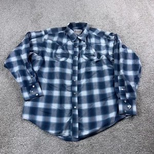 Camicia Rockmount Ranch Wear uomo grande 16,5 blu western perla a scatto ferro di cavallo - Foto 1 di 10