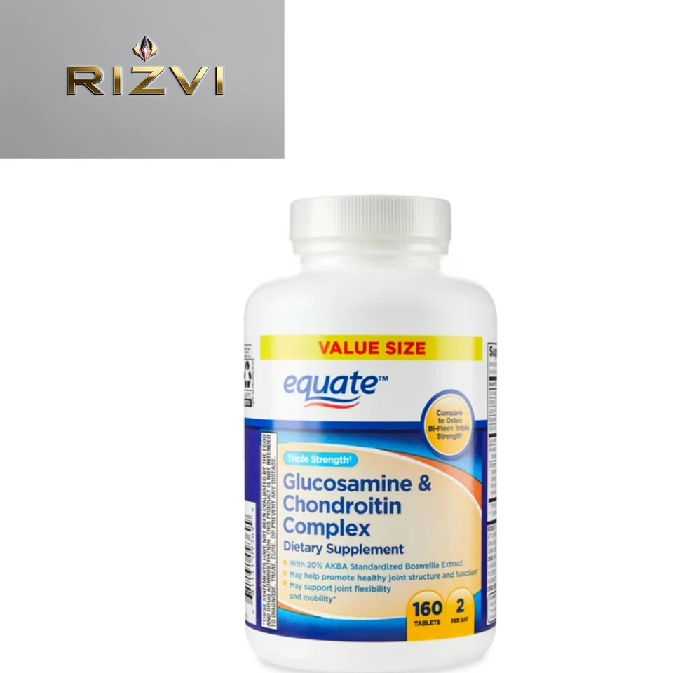 Suplemento de glucosamina e condroitina Equate Triple Strength comprimidos, 160 unidades - Imagem 1 de 4