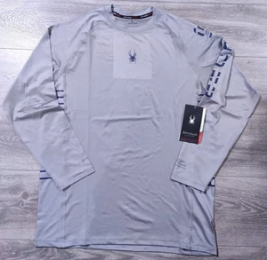 Spyder Shirt Mens Medium Gray Rash Guard Long Sleeve Swimwear - Picture 1 of 6