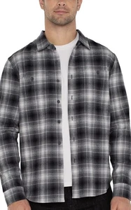 Liverpool Los Angeles Plaid Button Down Shirt Sz XL Gray/ OFW/Black $88 - Picture 1 of 7