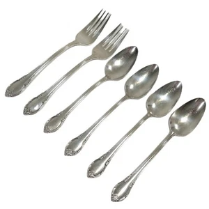 REMEMBRANCE Zwei Salatgabeln und vier Teelöffel 1847 Rogers Bros IS Versilbert - Bild 1 von 2