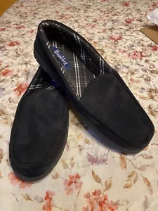 Wembley Herren Einfarbig Schwarz Mokassin Memory Foam Slipper Hausschuhe Größe XL 11-12 - Bild 1 von 4