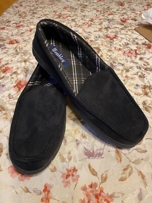 Мужские однотонные черные тапочки-мокасины Wembley из пеноматериала с эффектом памяти размер XL 11-12 - Изображение 1 из 4