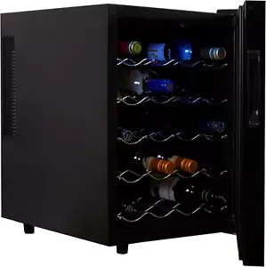 20 Bottle Wine Cooler Refrigerator Black Thermoelectric Wine Fridge under Counte - Picture 1 of 9