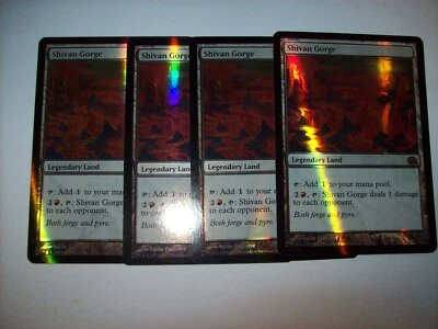 X4 MTG - Shivan Gorge - From the Vault: Realms - Mythic Rare - Foil NM Playset  - Image 1 of 3