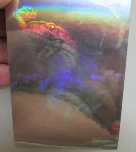 1992 Topps Jurassic Park Movie Silver Hologram Attacking Raptor NOS - Picture 1 of 7