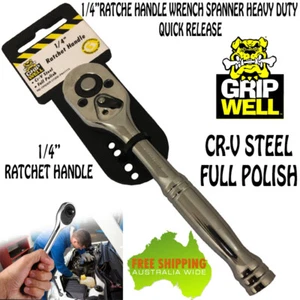 Handle Drive Socket Ratchet Wrench Spanner Heavy Duty Quick Release 1/4" - Picture 1 of 11