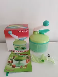 Tupperware Quick Chef Hachoir Batteur Mélanger Mixer Fouet Vert En Boîte - Foto 1 di 11