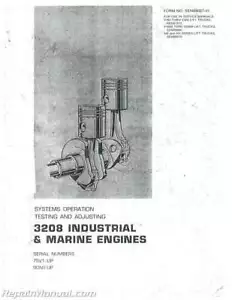 Motor Caterpillar 3208 Ag Marine manual de servicio temprano - Imagen 1 de 1