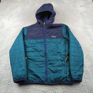 LL Bean Jacket Boys XL 18 Blue Green Zip Up Outdoor Logo Lightweight Primaloft - Picture 1 of 20