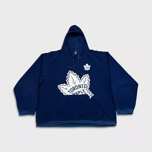 Vintage Toronto Maple Leafs Hoodie Mens Medium Blue Sportswear Hockey 90s NHL - Picture 1 of 8