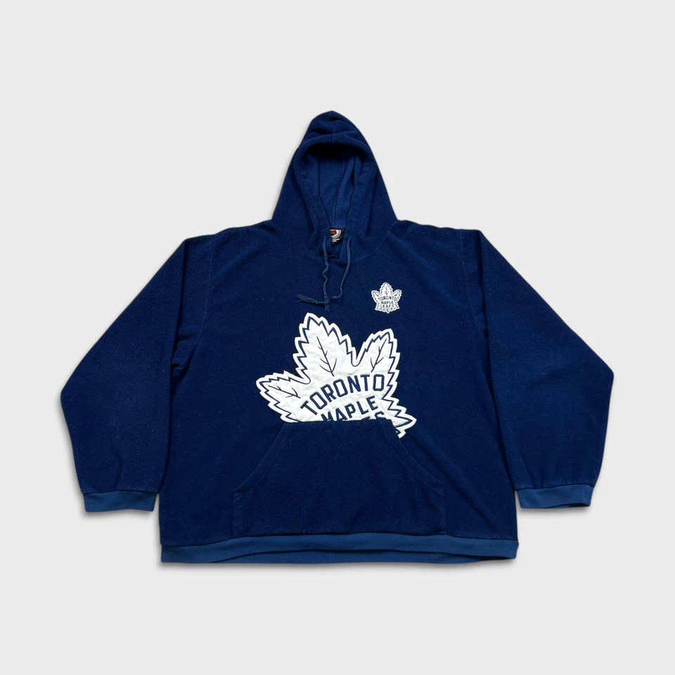 Sudadera con capucha vintage Toronto Maple Leafs para hombre azul medio ropa deportiva hockey años 90 NHL Foto 1 de 4