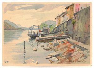 PC de arte c1930: Morcote, La Rive - a/s: Pierre Chatillon - 4” x 6” - Imagen 1 de 2