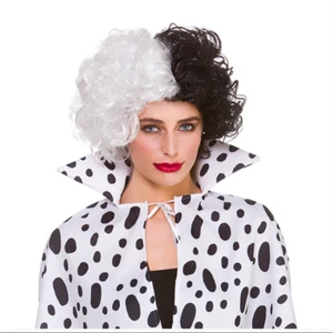 Cruella Wig Dalmation Cruel Lady Halloween 101 Fancy Dress Accessory Adults - Picture 1 of 1