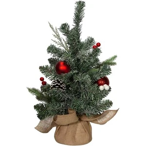 Unlit Decorated Tree in Burlap Base Christmas Tree 18 Inch TR1608 - Picture 1 of 6