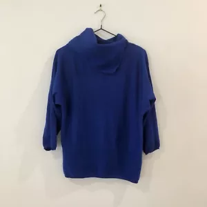 David Lawrence Royal Blue 100% Merino Wool Jumper Size M Cowl Neck Sweater - Picture 1 of 6