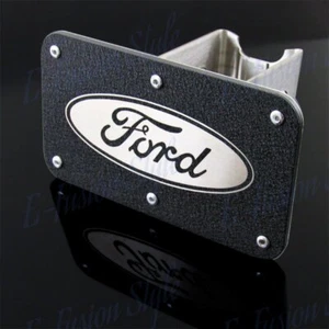 For Ford Rugged Black Stainless Steel Hitch Cover 2" Trailer Tow Towing Receiver - Picture 1 of 6