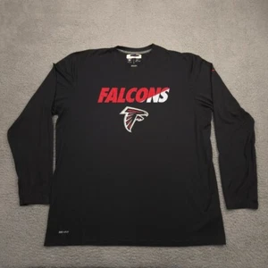 Nike NFL Atlanta Falcons Long Sleeve Dri-Fit Shirt Mens XXL Black Training Gear - Picture 1 of 14