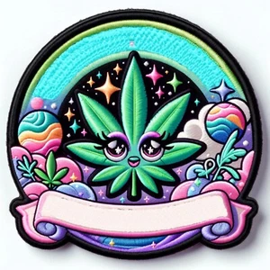 Cosmic Stoner Patch Iron-on Applique Clothing Hippie Boho Herbal Medicine Weed - Picture 1 of 12