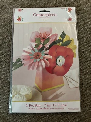 Картон с цветочным рисунком бумага центральный элемент 7 дюймов новый нераспакованный Amscan - Изображение 1 из 4