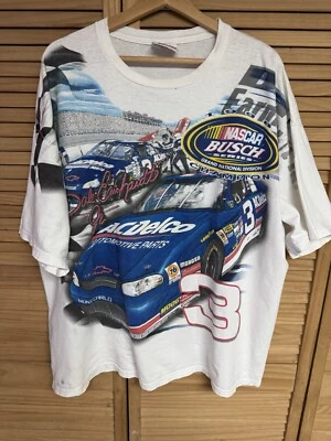 De Colección Años 90 Dale Earnhardt Jr NASCAR AOP Blanco Talla XL  Foto 1 de 4