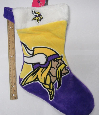 Minnesota Vikings NFL Football Holiday Christmas Stocking Purple Forever NWT Cover
