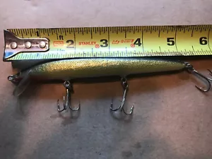 Striper Lure, Bass 5 1/4” Long Minnow 3/10 Oz.Black-gold-white Bass-Striper-pike - Picture 1 of 12