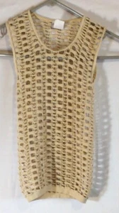 Vintage nikibiki top beige size S/M net stretch open breathable retro festival - Picture 1 of 5