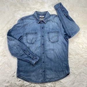 Stitch’s Jeans USA Mens Large Blue Denim Shirt - Picture 1 of 7