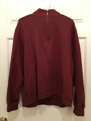 Men's L.L. Bean 1/2 Zip Maroon Red Ribbed Sweater Pullover Size Large - Image 1 of 2