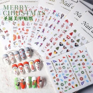 Christmas Snowflakes Santa Reindeer Xmas Nail Art Stickers Decal Transfers Gift - Picture 1 of 17