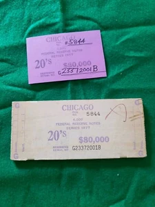 VINTAGE VHTF FEDERAL RESERVE WOOD BLOCK CHICAGO 1977  20's #5844 - Picture 1 of 2