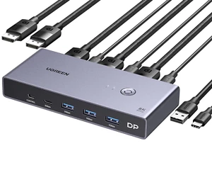 UGREEN Switch KVM Displayport 8K 60Hz 2 Ingressi 1 Uscita Switcher DP 1.4 4K 240 - Bild 1 von 12
