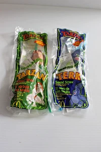 McDonald's 1999 Disney Tarzan Sound Strohhalme Tarzan und Terk in Verpackung - Bild 1 von 3