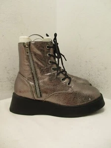 Steve Madden JINEZ Botas Metálicas Plateadas de Combate Cremallera Lateral con Cordones para Mujer Talla 5M - Imagen 1 de 12