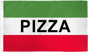 Pizza Flagge 3 x 5 Fuß Pizza Banner Schild Pizzeria Flagge frisch heiße Pizza rot/grün/weiß - Bild 1 von 2