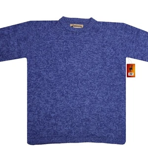 SUÉTER HOMBRE HECHO A MANO ALPACA ANDINA SÓLIDO AZUL CLARO TALLA M - Imagen 1 de 8