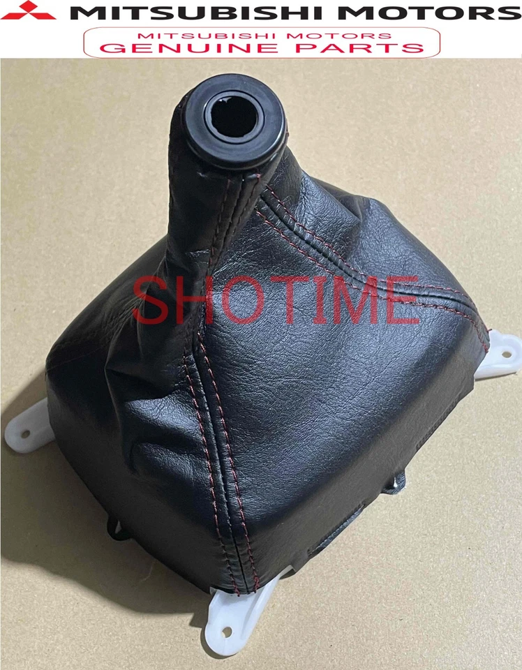 MITSUBISHI OEM JDM Lancer Evolution CP9A EVO5/6 RED Shift Leather Boot Shifter - Image 1 of 1