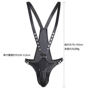 Sexy Herren PU Leder Body Anzug Brustgurt Gay Kostüm Gürtel Unterwäsche - Bild 1 von 7