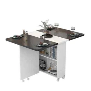 Mesa de comedor plegable para el hogar pequeña portátil rectangular delgada multifuncional - Imagen 1 de 23