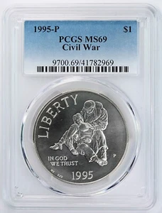 1995-P PCGS MS69 Civil War Commemorative Dollar - Picture 1 of 2