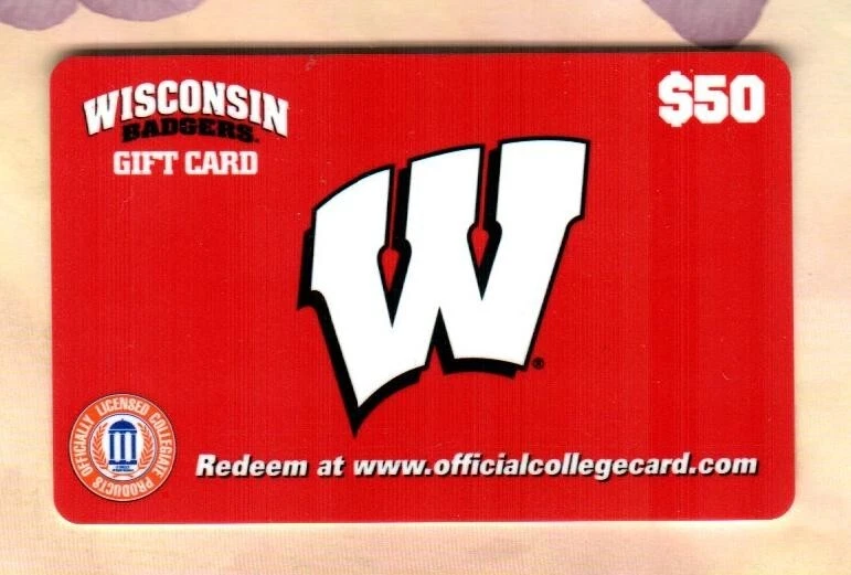 WISCONSIN BADGERS Team Logo ( 2006 ) Gift Card ( $0 - NO VALUE ) - Image 1 of 1