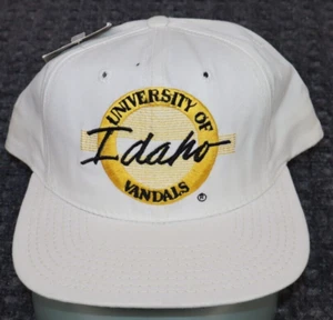 Vintage University of Idaho Vandal Hat Cap The Game Circle Script Snapback White - Picture 1 of 11