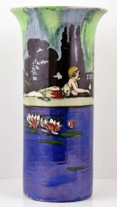 Stunning and Rare Wilkinson's Pan's Garden Art Deco Blue Lustre Vase - Picture 1 of 5