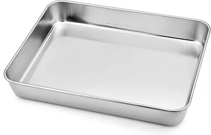 Deep Toaster Oven Tray Pan Stainless Steel Small Rectangular Baking Pan Size ... - Picture 1 of 7